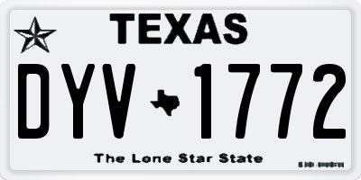 TX license plate DYV1772