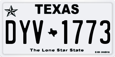 TX license plate DYV1773