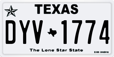 TX license plate DYV1774