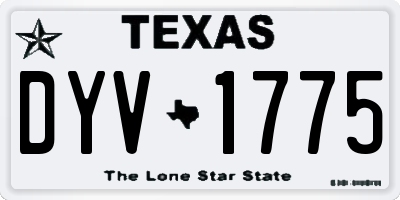 TX license plate DYV1775