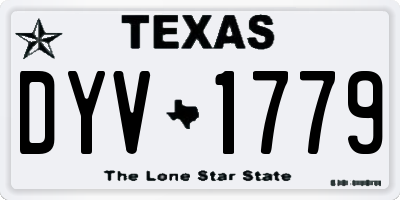 TX license plate DYV1779