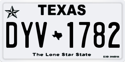 TX license plate DYV1782