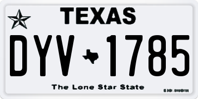 TX license plate DYV1785