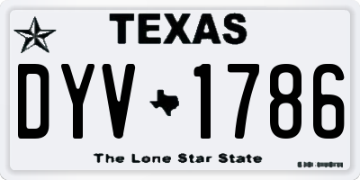 TX license plate DYV1786