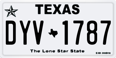 TX license plate DYV1787