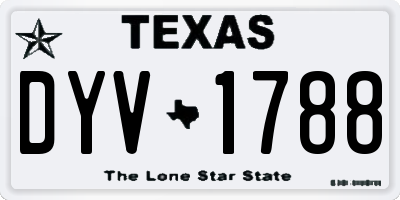 TX license plate DYV1788