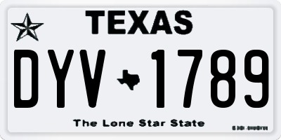 TX license plate DYV1789
