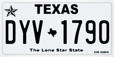 TX license plate DYV1790