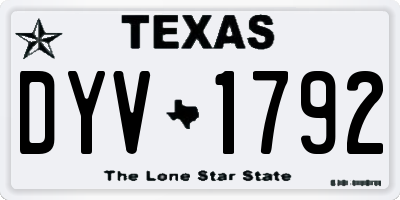 TX license plate DYV1792