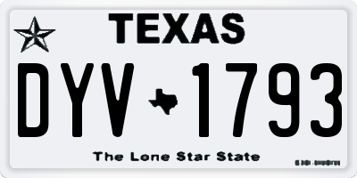 TX license plate DYV1793