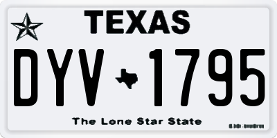 TX license plate DYV1795