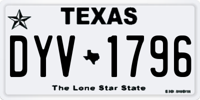 TX license plate DYV1796