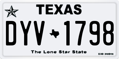 TX license plate DYV1798
