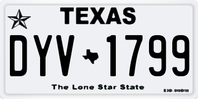 TX license plate DYV1799