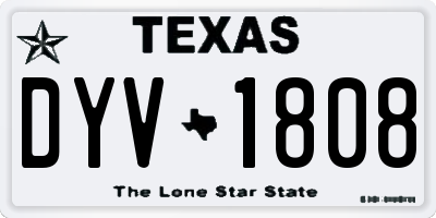 TX license plate DYV1808