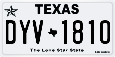 TX license plate DYV1810