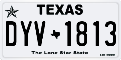 TX license plate DYV1813