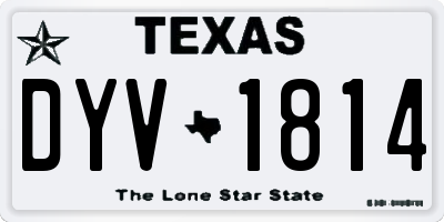 TX license plate DYV1814