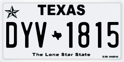 TX license plate DYV1815