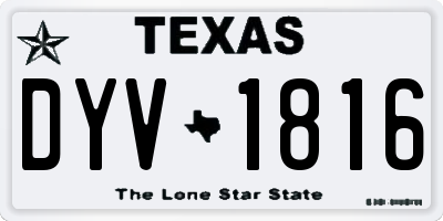 TX license plate DYV1816