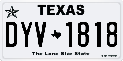 TX license plate DYV1818