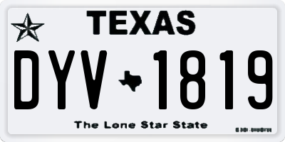 TX license plate DYV1819