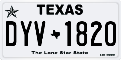 TX license plate DYV1820