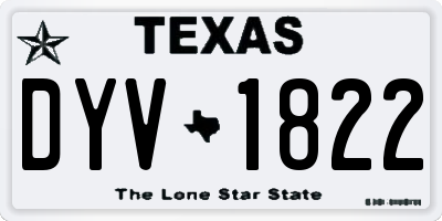 TX license plate DYV1822