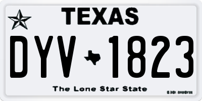 TX license plate DYV1823