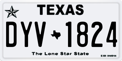 TX license plate DYV1824
