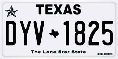 TX license plate DYV1825