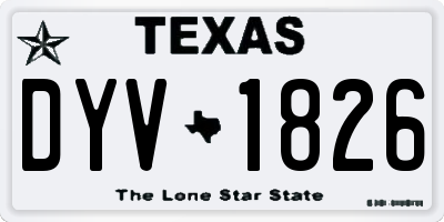 TX license plate DYV1826
