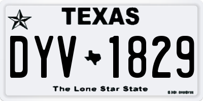 TX license plate DYV1829