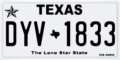 TX license plate DYV1833