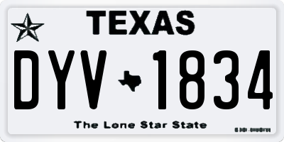 TX license plate DYV1834