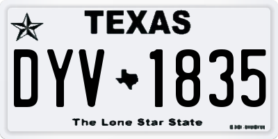 TX license plate DYV1835