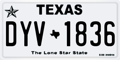 TX license plate DYV1836