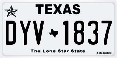 TX license plate DYV1837