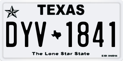 TX license plate DYV1841