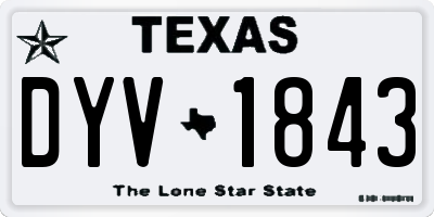 TX license plate DYV1843