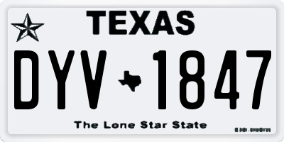 TX license plate DYV1847