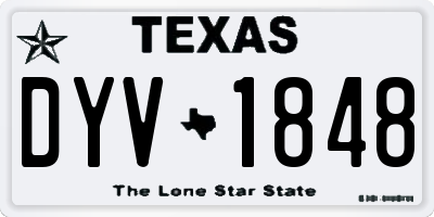 TX license plate DYV1848