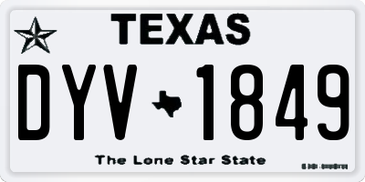 TX license plate DYV1849