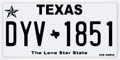 TX license plate DYV1851