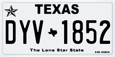 TX license plate DYV1852