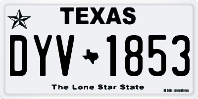 TX license plate DYV1853