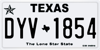 TX license plate DYV1854