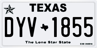 TX license plate DYV1855