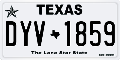 TX license plate DYV1859