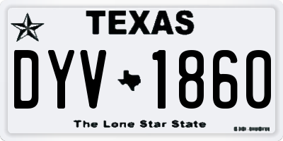 TX license plate DYV1860
